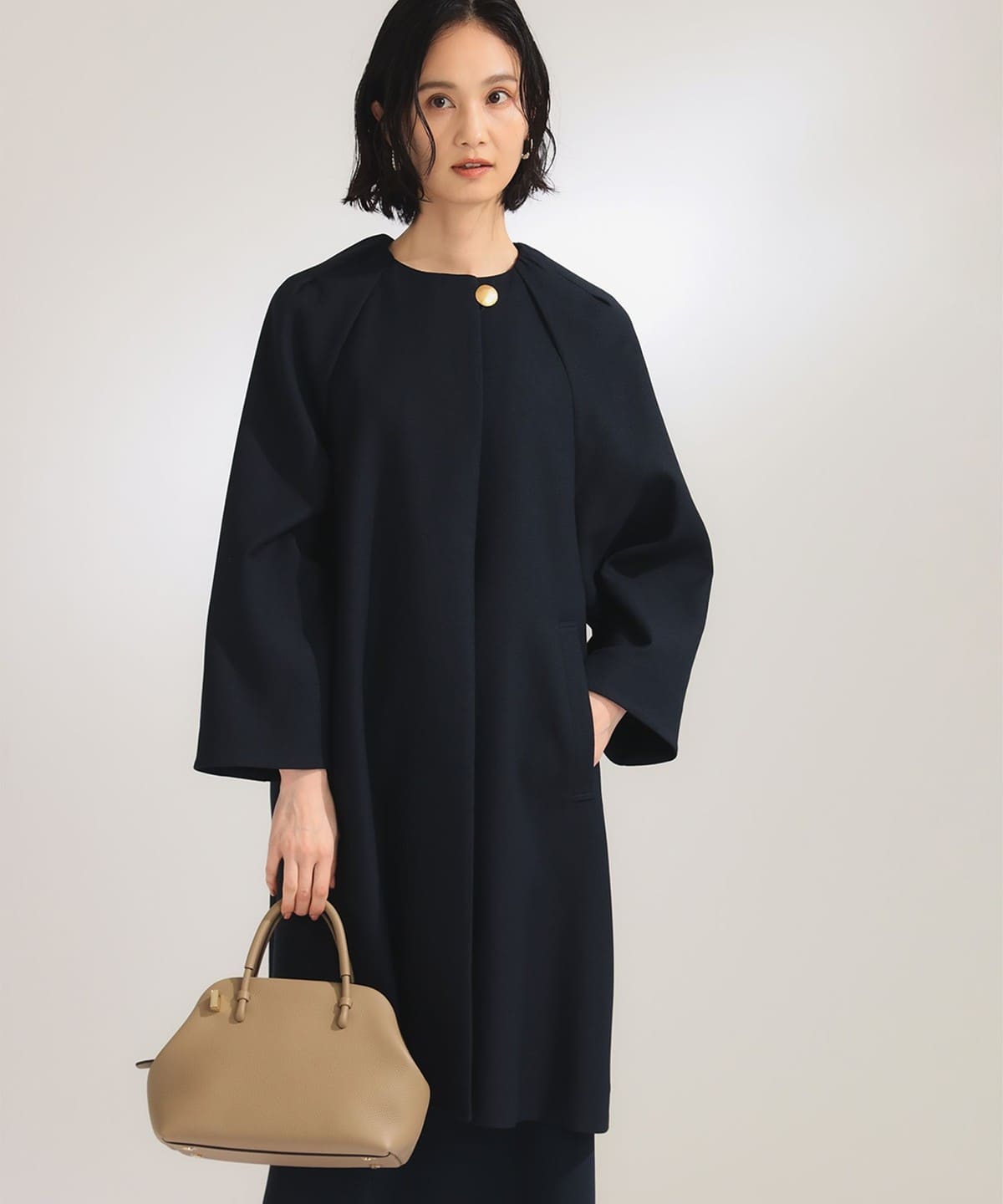 Demi-Luxe BEAMS】サイズ36 カシミヤ混 ラップコート - メルカリ