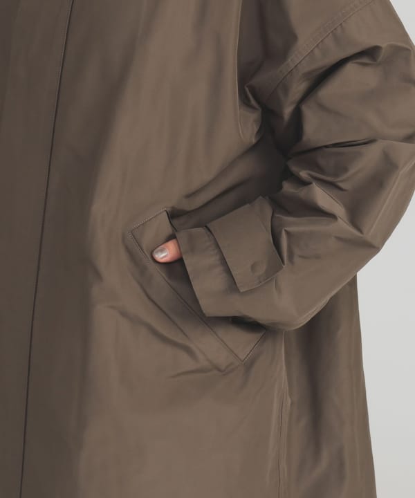 新品未使用デミルクスビームス　ポリエステル 二重織 スタンドカラーコート黒36 Demi-Luxe BEAMS（デミルクス ビームス）ポリエステル 二重織 スタンド