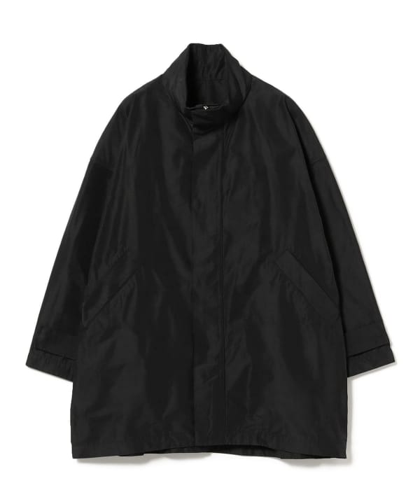 新品未使用デミルクスビームス　ポリエステル 二重織 スタンドカラーコート黒36 Demi-Luxe BEAMS（デミルクス ビームス）ポリエステル 二重織 スタンド
