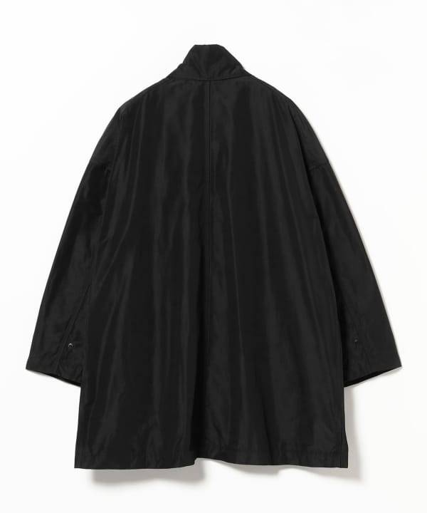 新品未使用デミルクスビームス　ポリエステル 二重織 スタンドカラーコート黒36 Demi-Luxe BEAMS（デミルクス ビームス）ポリエステル 二重織 スタンド
