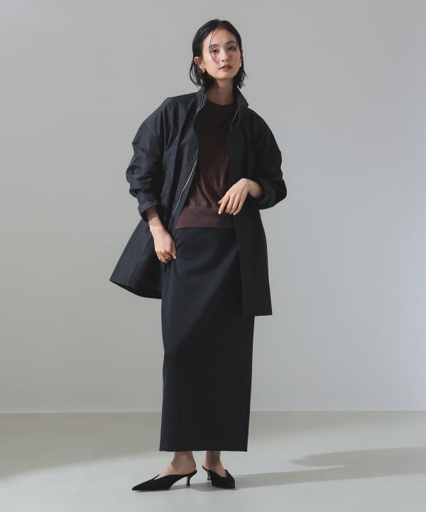 美品 デミルクス ビームス 6.8万円 高級イタリア製生地 ノーカラーコート Demi-Luxe BEAMS（デミルクス ビームス）【+15%ポイントUP