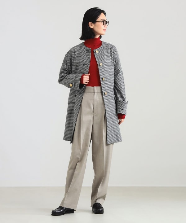 Demi-Luxe BEAMS / ノーカラーコート Demi-Luxe BEAMS（デミルクス ビームス）ウール リバー ロング