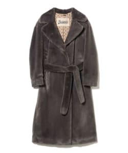 HERNO / フェイクファー ベルテッド ロングコート