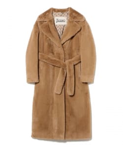 HERNO / フェイクファー ベルテッド ロングコート