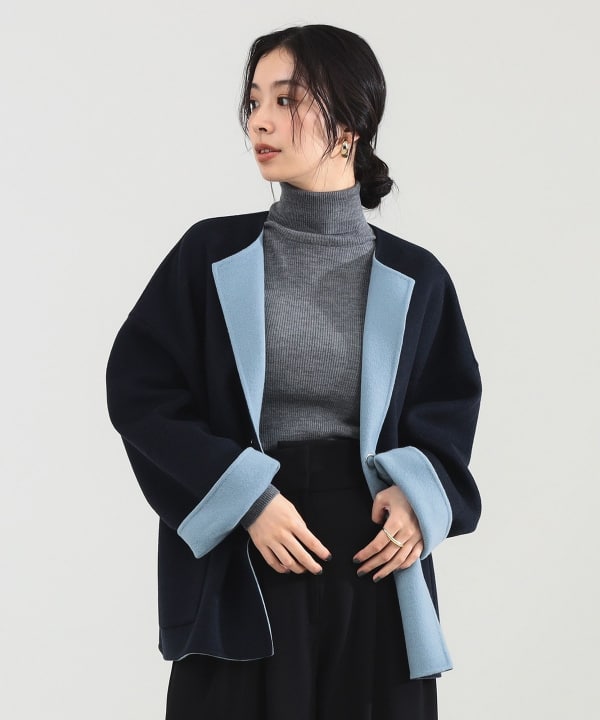 Demi-Luxe BEAMS ウール リバー ミドルコート Demi-Luxe BEAMS（デミルクス ビームス）【BLACK FRIDAY対象】リバー