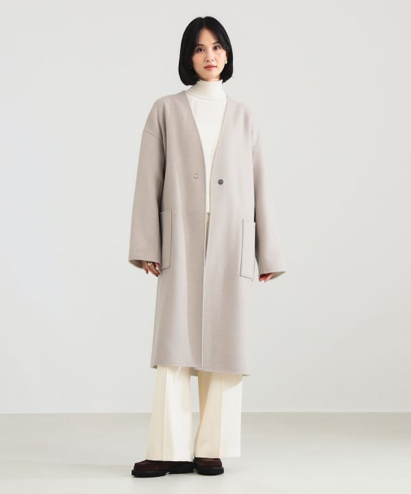 Demi-Luxe BEAMS ウールリバーロングコート 34サイズ Demi-Luxe BEAMS（デミルクス ビームス）ウール リバー ロング