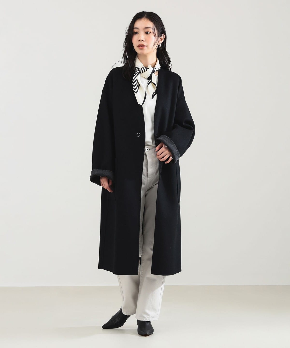 Demi-Luxe BEAMS デミルクスビームス　ラペルレス リバーコート Demi-Luxe BEAMS（デミルクス ビームス）の「Demi-Luxe BEAMS