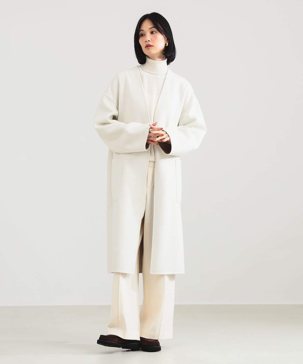 Demi-Luxe BEAMS（デミルクス ビームス）リバー Vネック ロングコート