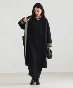 リバー Vネック ロングコート