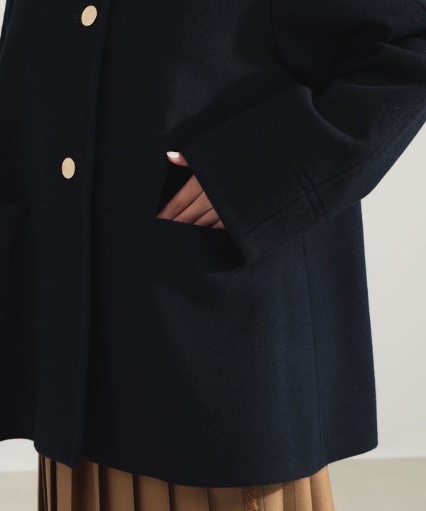 Demi-Luxe BEAMS（デミルクス ビームス）ソフトメルトン ノーカラー