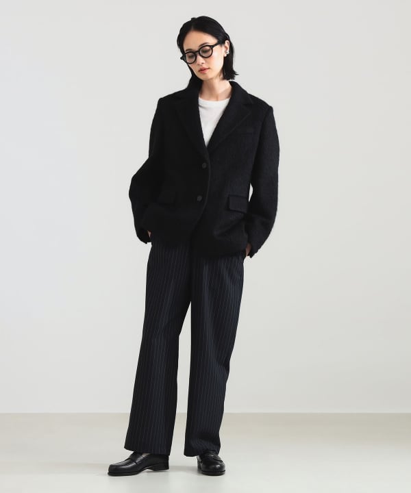 デミルクスビームス Demi-Luxe BEAMS ノーカラー ジャケット 黒 Demi-Luxe BEAMS（デミルクス ビームス）のノーカラージャケット