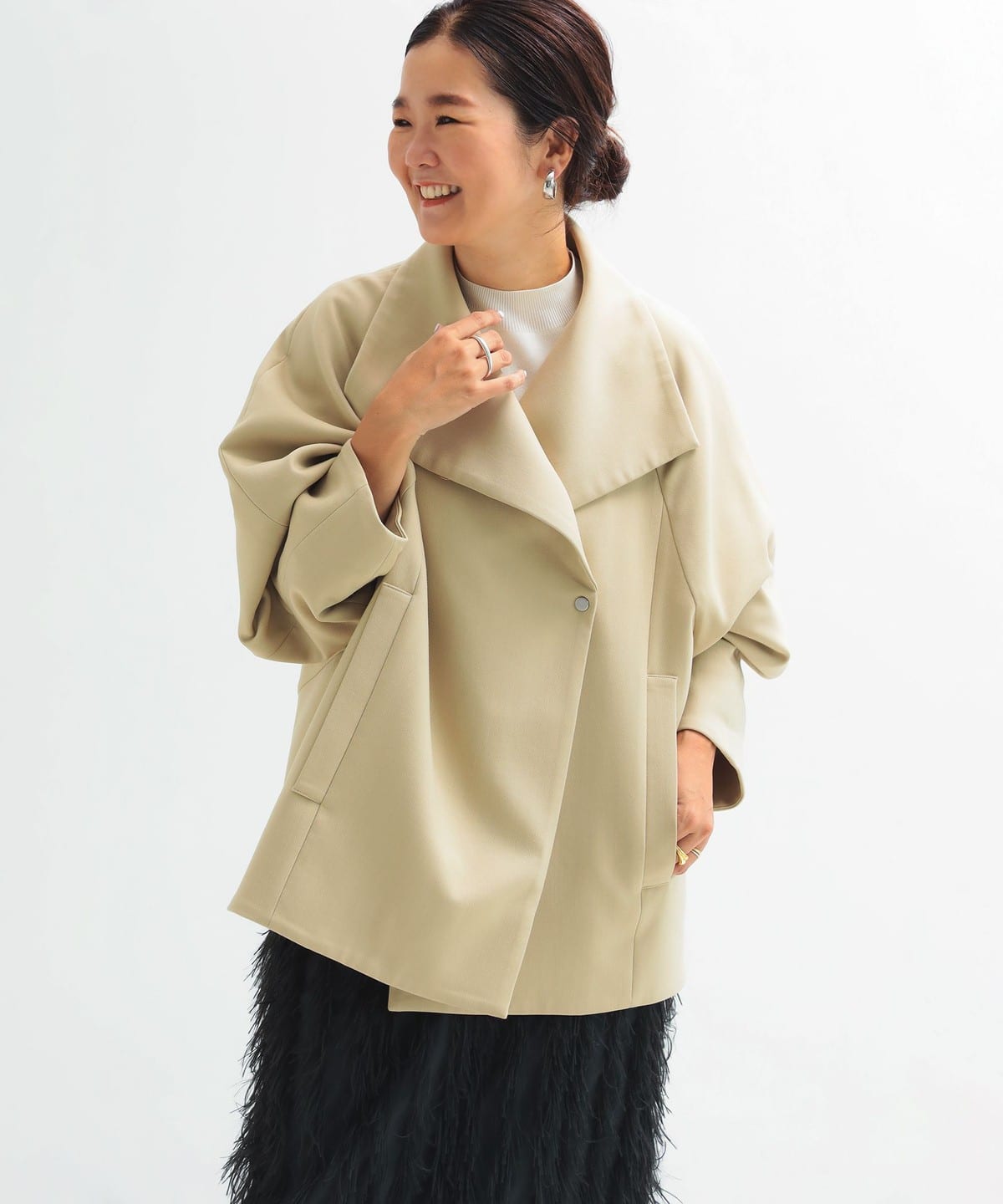 スタンドネック 中綿ブルゾン コート .M ブルゾン WOMEN BEIGE 38 スタンドネック 中綿ブルゾン コート .M ブルゾン WOMEN BEIGE 38