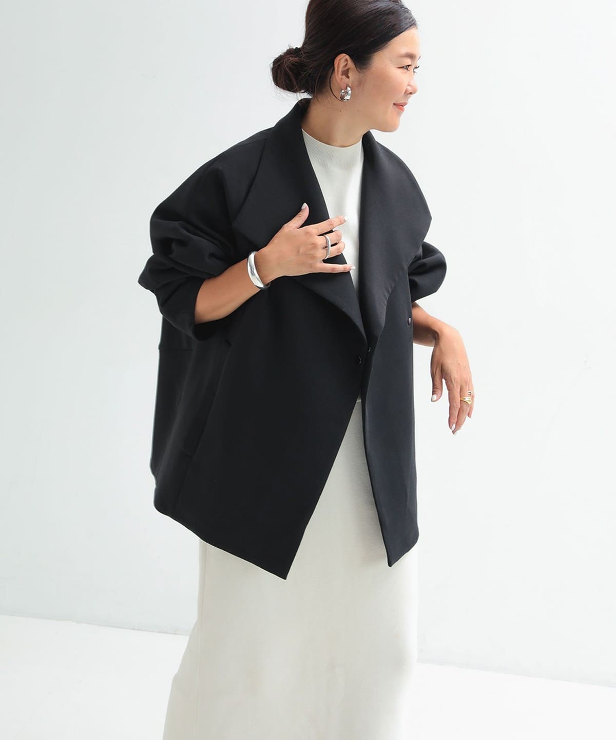 スタンドネック 中綿ブルゾン コート .M ブルゾン WOMEN BLACK 36 スタンドネック 中綿ブルゾン コート .M ブルゾン WOMEN BLACK 36