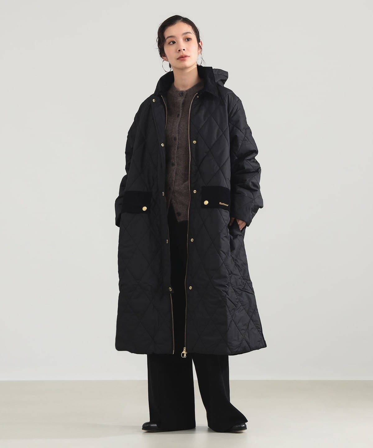 Barbour �o�u�A�[ / MEREDITH �L���g �R�[�g �u���]�� WOMEN BLACK 12