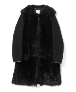 ■EFFE BEAMS / ムートン コンビノーカラーコート