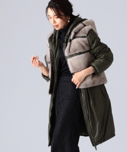 MAVINA / ミンクベスト付き 3WAYモッズコート