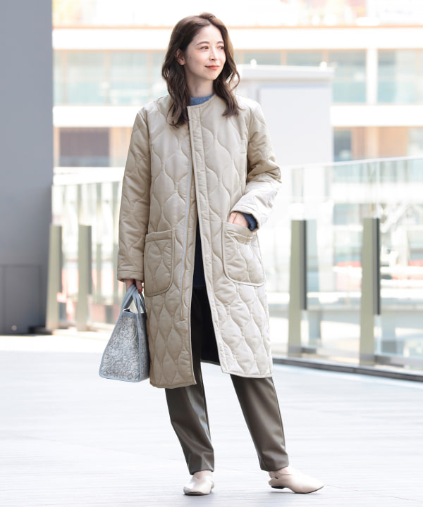 TRADITIONAL WEATHERWEAR キルティング ロングコート-