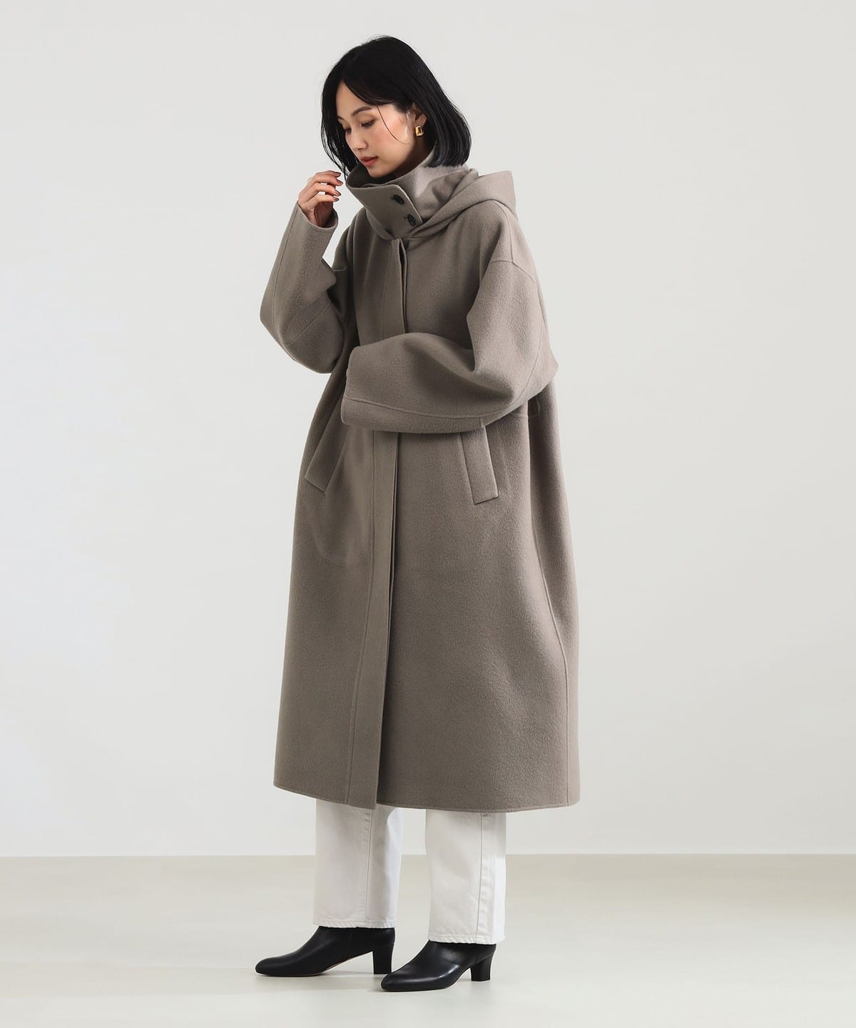 リバー フーディーコート コート WOMEN GREIGE 36 リバー フーディーコート コート WOMEN GREIGE 36
