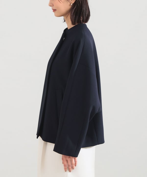 beams MSHノーカラーハーフコート BEAMS HEART｜リバー ノーカラー ハーフ ジャケット | Rakuten Fashion