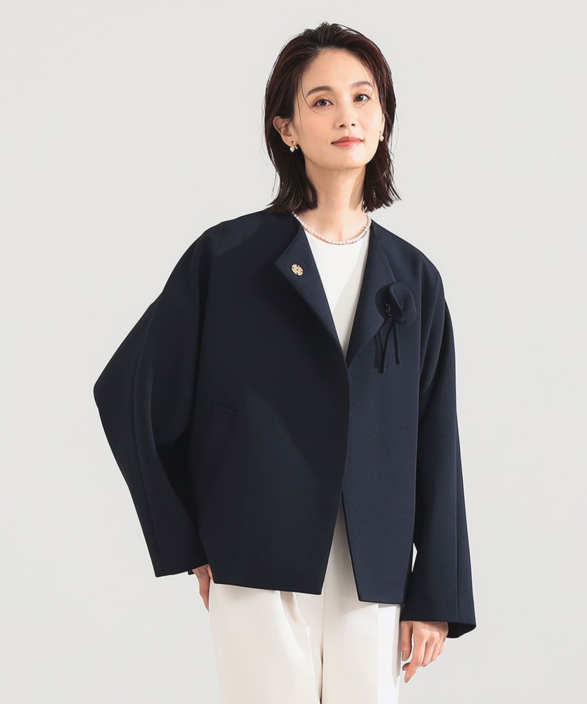 カラー リリーハーフ コート＊ コート WOMEN NAVY 38