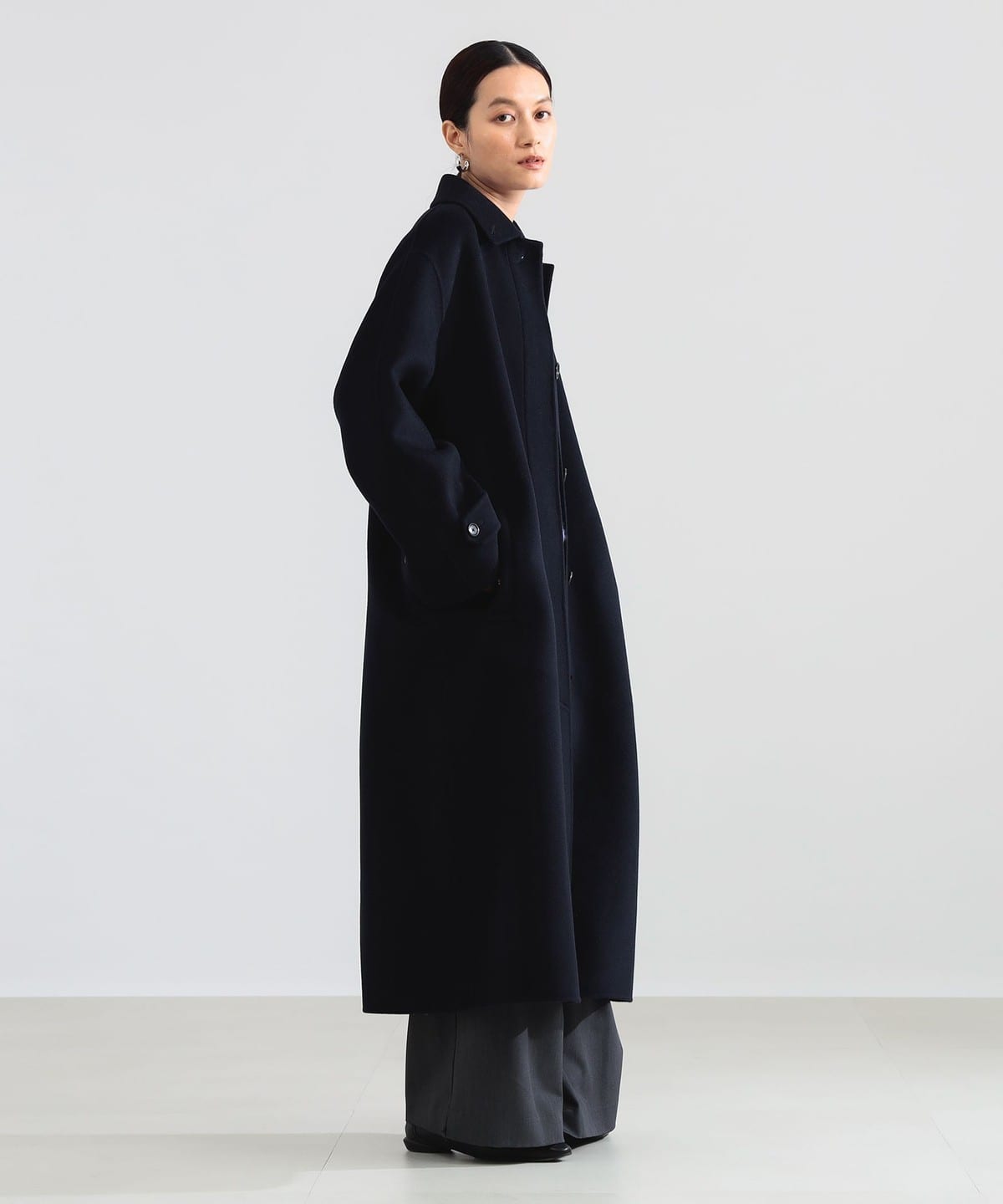 【新品】 日本製 デミルクス ビームス アルパカ混 チェスターコート 36 ♪ Demi-Luxe BEAMS（デミルクス ビームス）リバー バルカラー ヒヨク