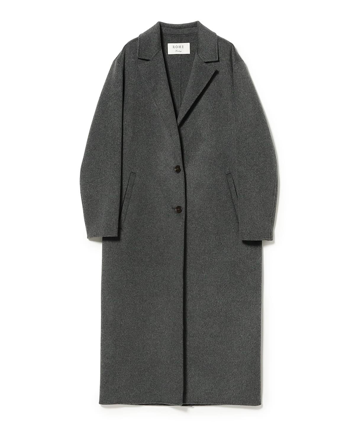 Demi-Luxe BEAMS ダブルブレストチェスターコート グレー系　36 Demi-Luxe BEAMS（デミルクス ビームス）ROHE / ウール ダブルフェイス