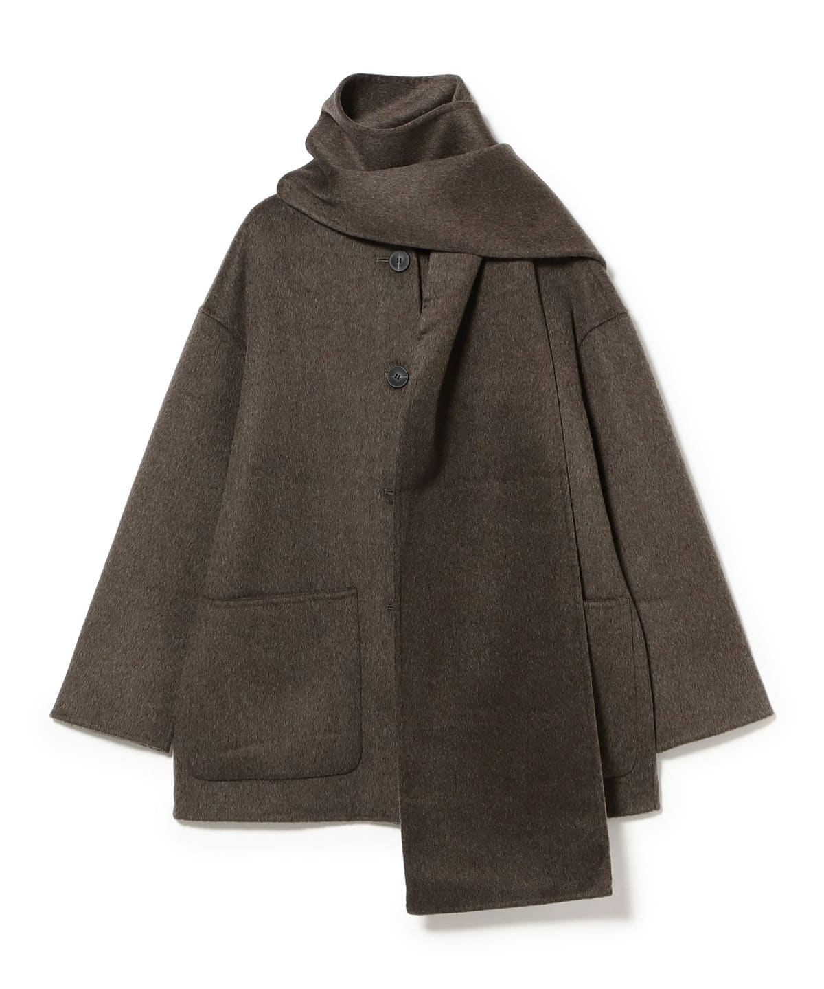 02DERIV(ツーディライヴ) キモノカラーコートウール調　黒　beams BEAMS SELECTION for WOMEN（ビームス セレクション for ウィメン）THE
