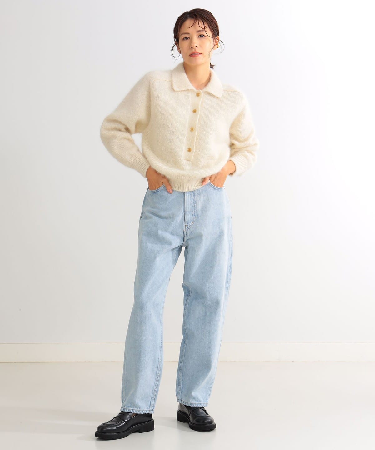 Demi-Luxe BEAMS Demi-Luxe BEAMS YLEVE Denim baggy pants (denim ...