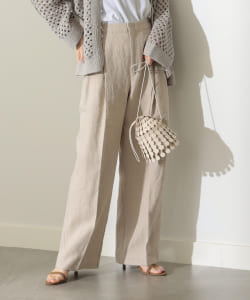 Demi-Luxe BEAMS / リネン 2タック ワイドパンツ