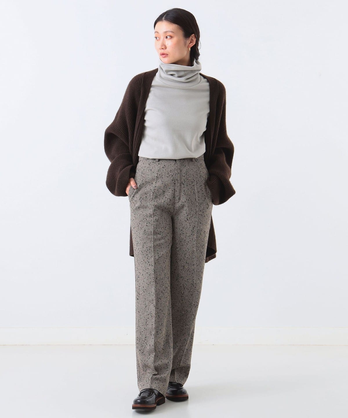 Demi-Luxe BEAMS Demi-Luxe BEAMS INSCRIRE人字纹直筒裤 (裤子