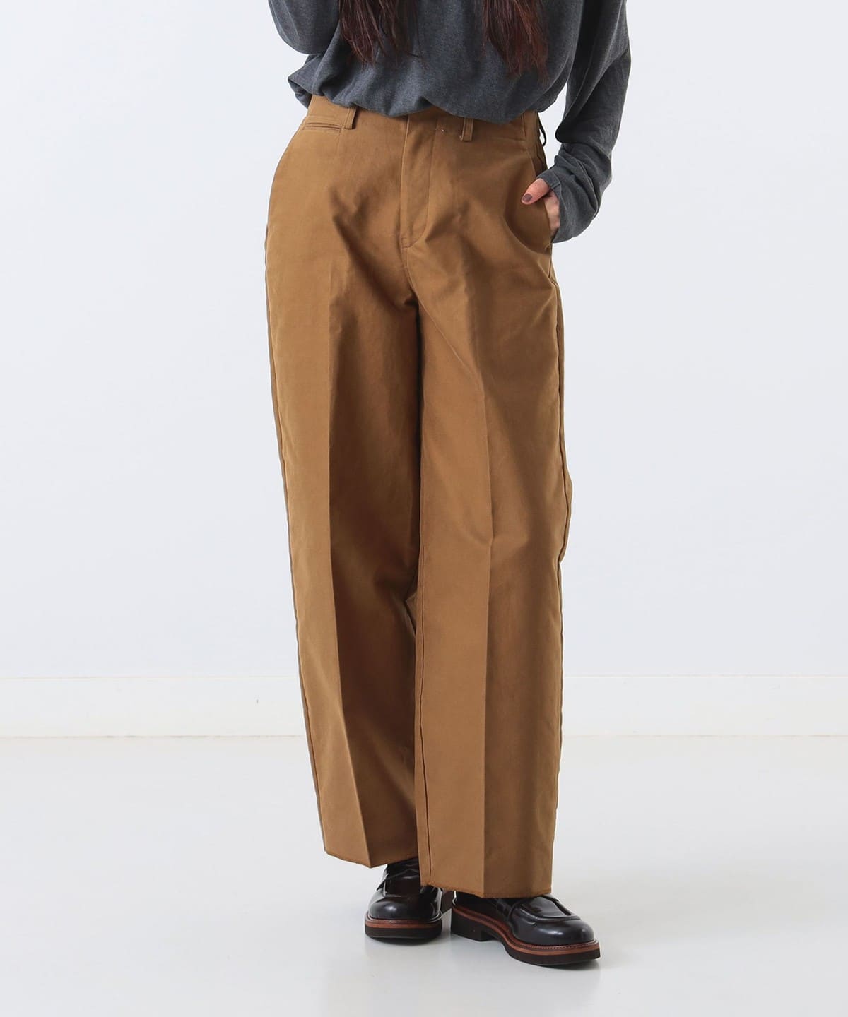 UNION LAUNCH ユニオン ランチ / コットン ワイド チノパンツ パンツ WOMEN CAMEL S UNION LAUNCH ユニオン ランチ / コットン ワイド チノパンツ パンツ WOMEN CAMEL S