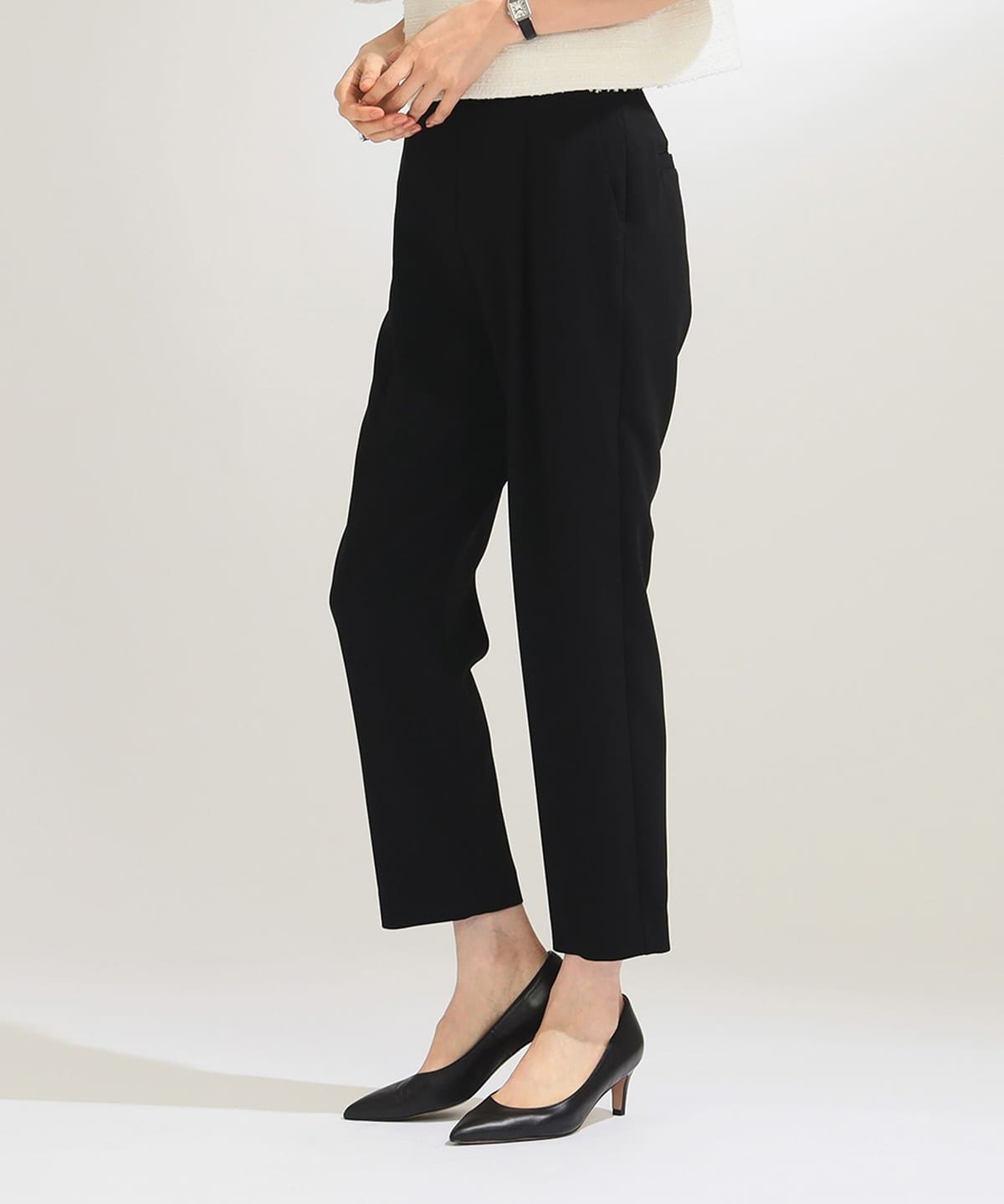 トリアセテートレーヨン 1タック パンツ* パンツ WOMEN BLACK 36 トリアセテートレーヨン 1タック パンツ* パンツ WOMEN BLACK 36