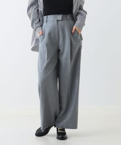 Demi-Luxe BEAMS / 二重織り タック ストレートワイドパンツ