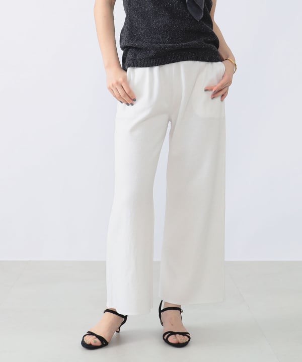 スローン SLOANE 別注 ハーフミラノリブ ニットパンツ Demi-Luxe BEAMS（デミルクス ビームス）【別注】SLOANE