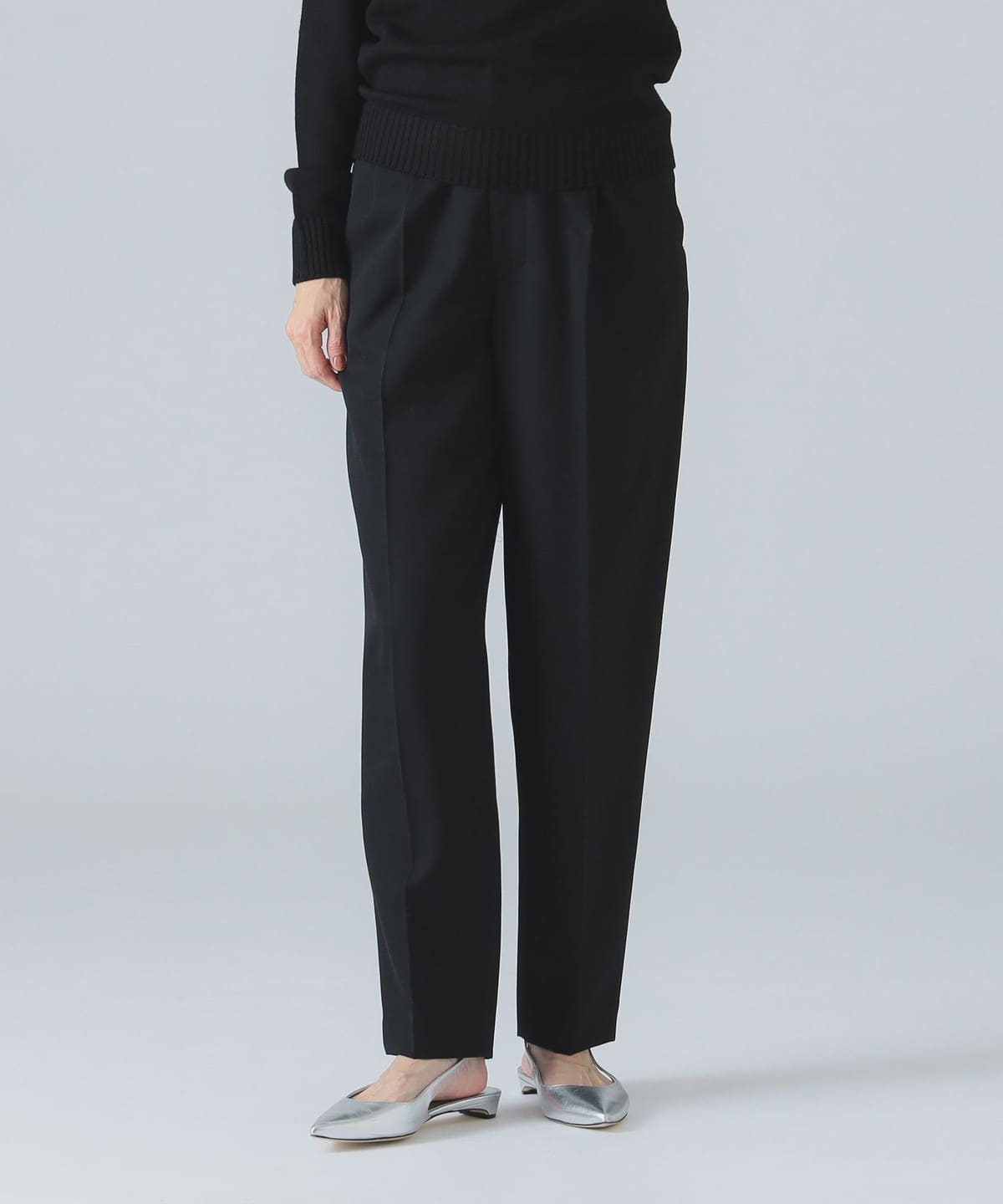 ウールギャバ ワイド テーパード パンツ パンツ WOMEN BLACK 38 ウールギャバ ワイド テーパード パンツ パンツ WOMEN BLACK 38