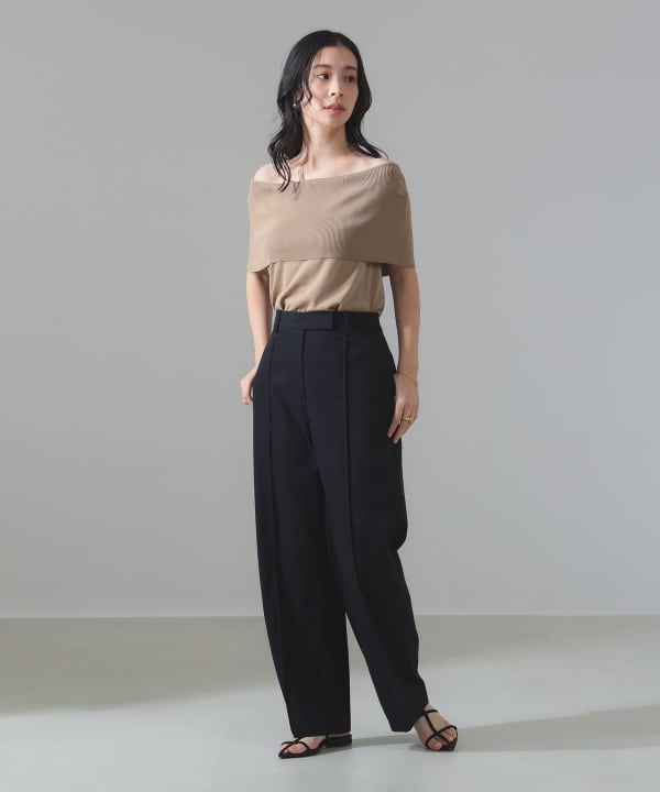 美品 デミルクス ビームス 2万円 ワイドパンツ センタープレスパンツ グレー Demi-Luxe BEAMS（デミルクス ビームス）のパンツ通販｜BEAMS