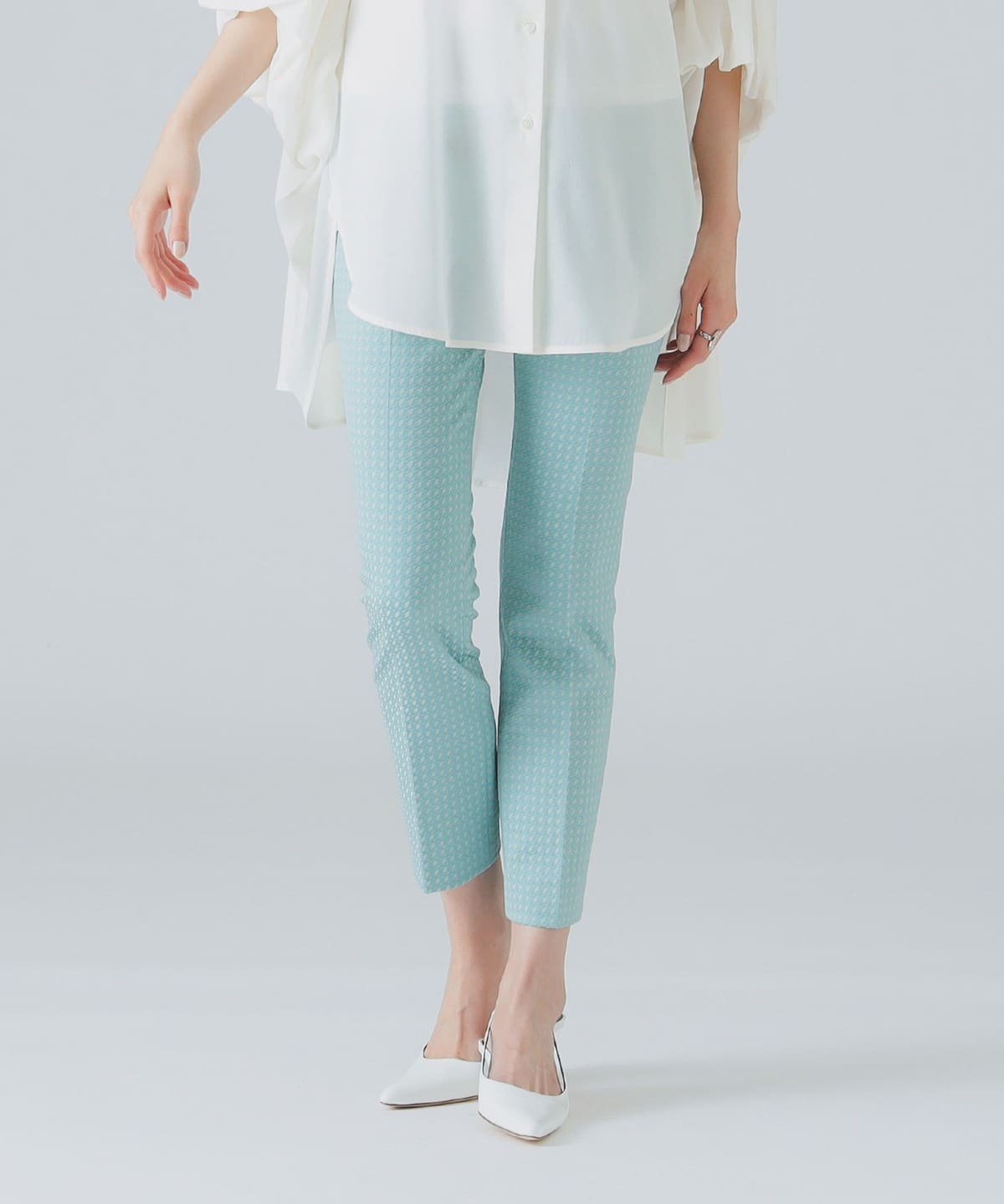 M・fil エム・フィル / ダイヤ ジャカード コンフォート パンツ パンツ WOMEN LIGHT. BLUE 36 M・fil エム・フィル / ダイヤ ジャカード コンフォート パンツ パンツ WOMEN LIGHT. BLUE 36