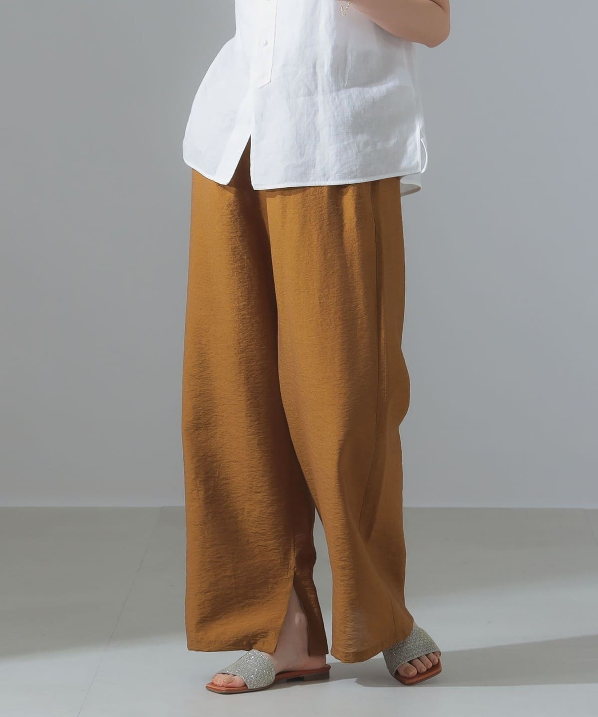 レーヨン リネン ドローストリング パンツ パンツ WOMEN CINNAMON 38 レーヨン リネン ドローストリング パンツ パンツ WOMEN CINNAMON 38