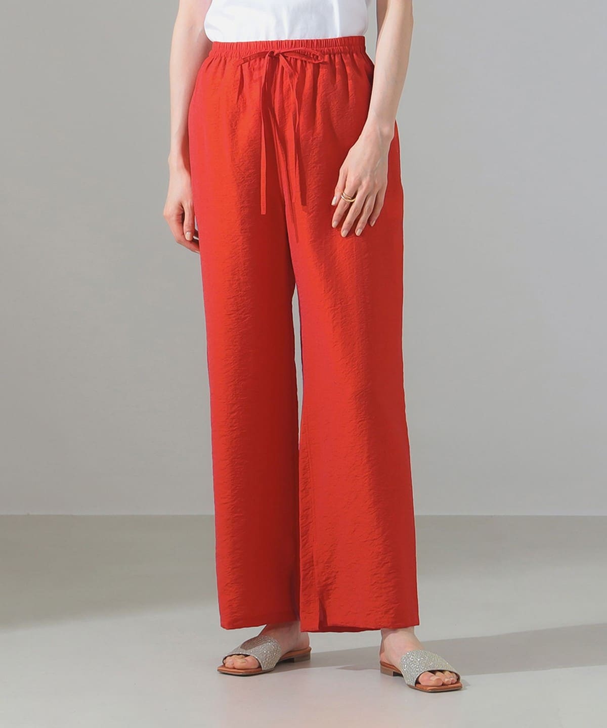 レーヨン リネン ドローストリング パンツ パンツ WOMEN ORANGE 36 レーヨン リネン ドローストリング パンツ パンツ WOMEN ORANGE 36