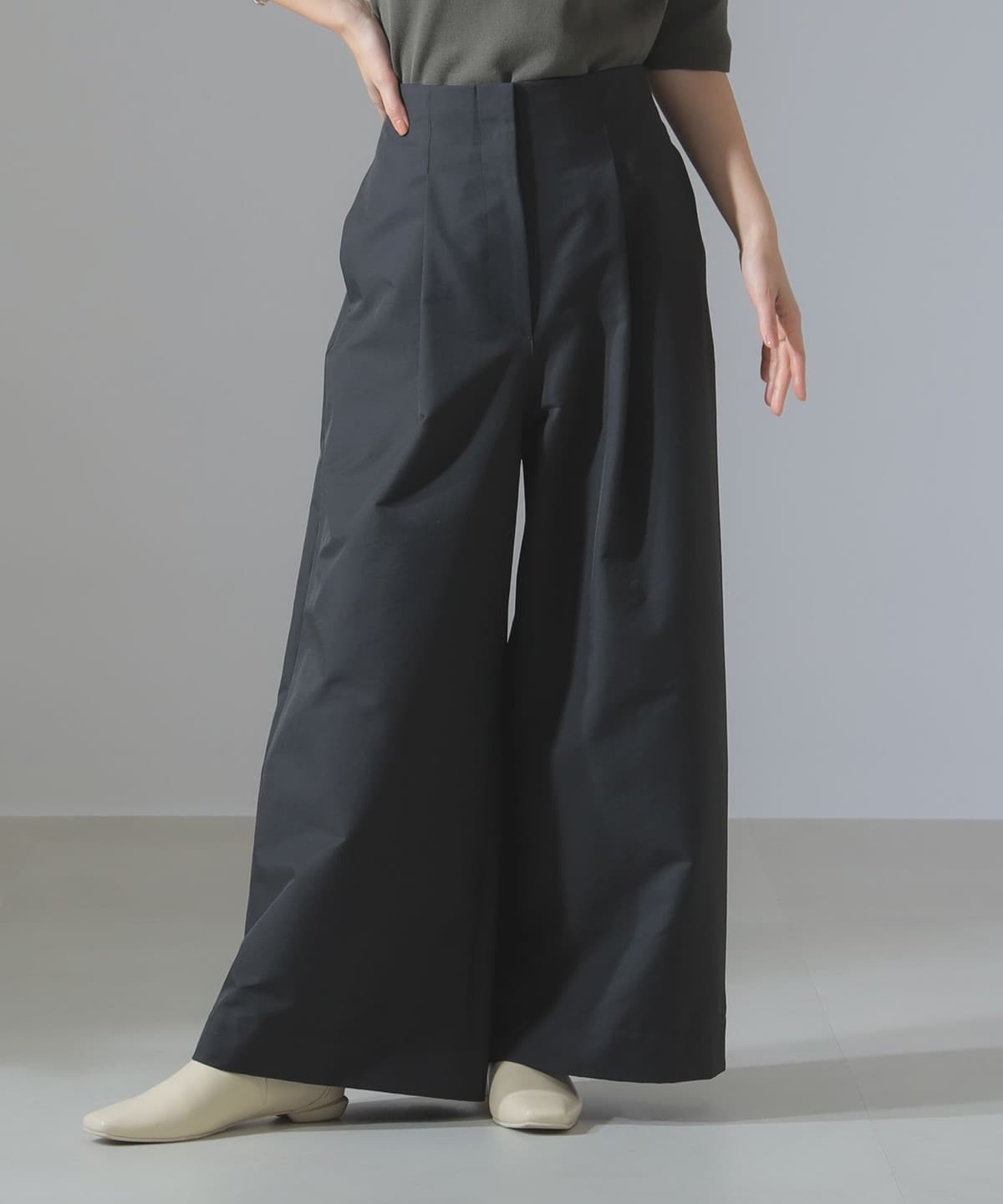 ハイウエスト ワイド タック パンツ パンツ WOMEN CHARCOAL. GREY 38 ハイウエスト ワイド タック パンツ パンツ WOMEN CHARCOAL. GREY 38
