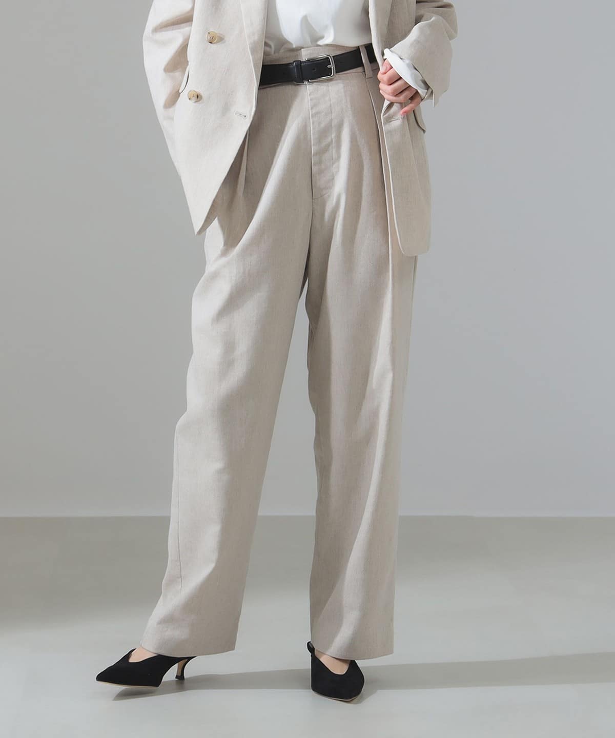 【別注】TICCA ティッカ / ソリッド リネン タック パンツ パンツ WOMEN 別注 BEIGE 2 【別注】TICCA ティッカ / ソリッド リネン タック パンツ パンツ WOMEN 別注 BEIGE 2