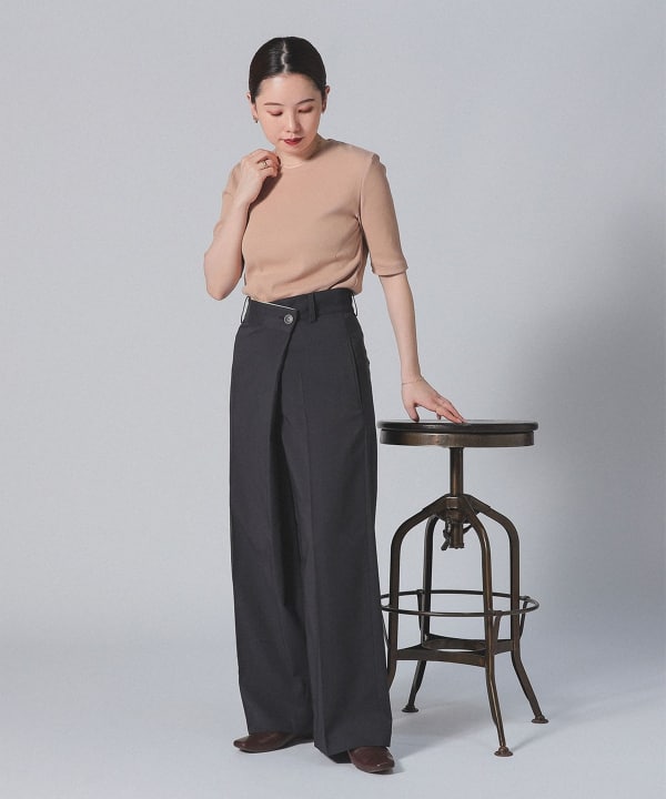 Demi-Luxe BEAMS ベージュワイドパンツ サイズ36 Demi-Luxe BEAMS（デミルクス ビームス）セミワイド ストレート