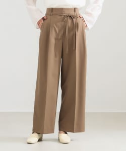【+15%ポイントUP】ポリエステル ウール 2ループ ワイドパンツ