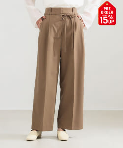【+15%ポイントUP】ポリエステル ウール 2ループ ワイドパンツ