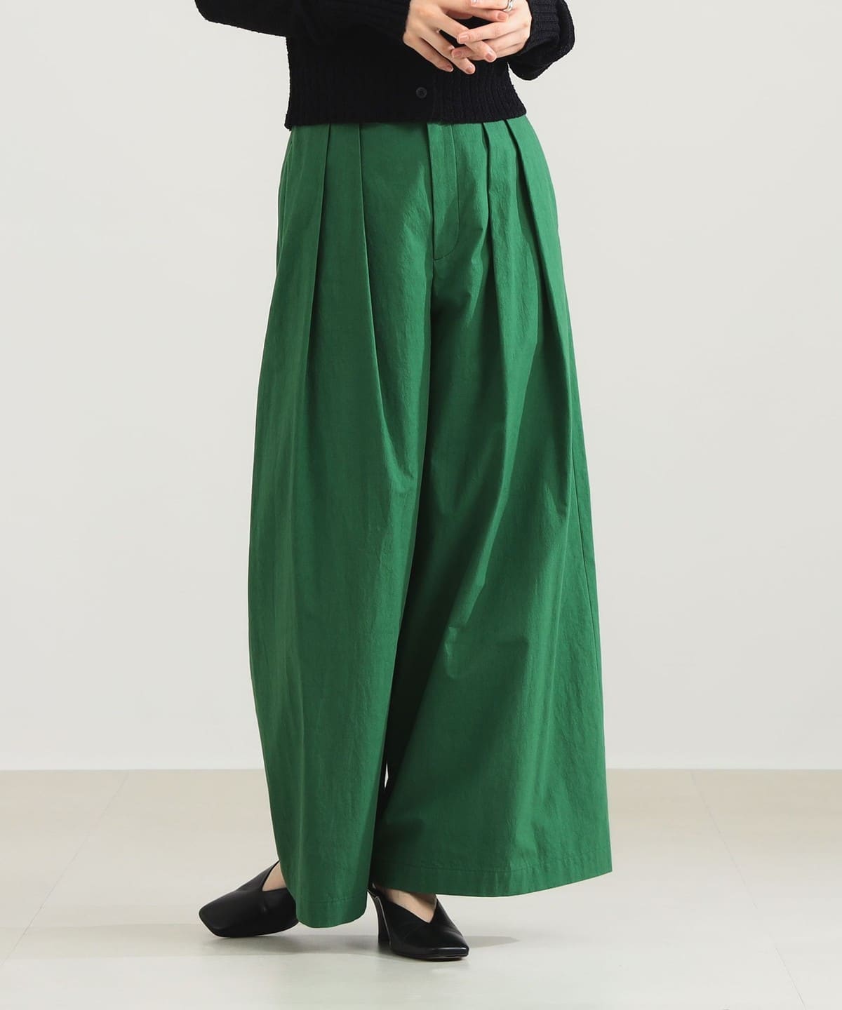 AK+1 エーケーワン / コットン ワイドパンツ パンツ WOMEN GREEN 36 AK+1 エーケーワン / コットン ワイドパンツ パンツ WOMEN GREEN 36