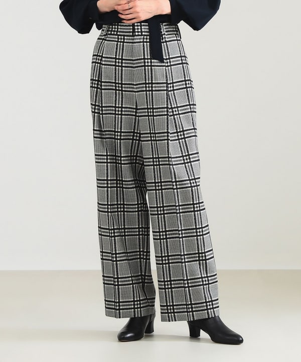最終価格　ブラミンク BLAMINK ピュアウール　ワイドパンツ チェック Demi-Luxe BEAMS（デミルクス ビームス）AK+1 / 1タック ウール ワイド