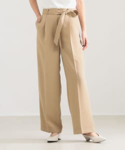 ストレッチサテン タックパンツ