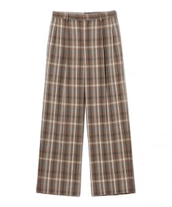 AURALEE / SUPER FINE TROPICAL WOOL CHECK TWO-TUCK SLACKS