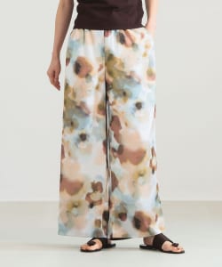 ウォーターカラープリント イージーパンツ