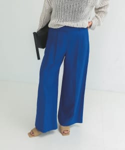 シンプル リネン ワイドパンツ .M